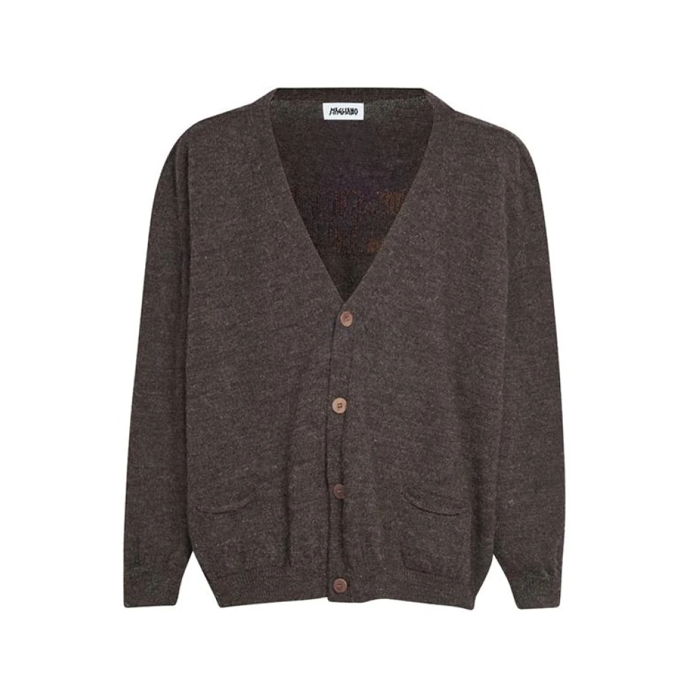 Magliano Bruine Wol V-hals Vest met Zakken Brown Heren