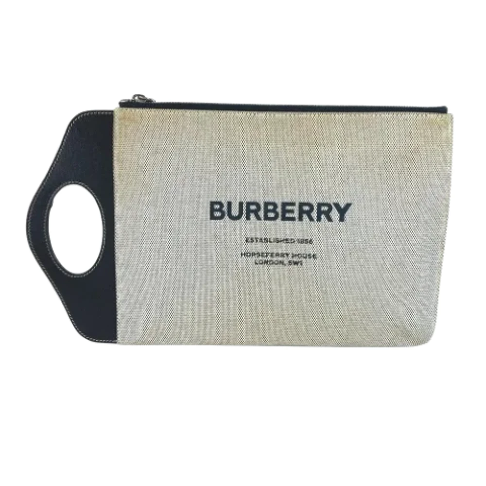 Burberry Vintage Pre-owned Canvas clutches White Dames