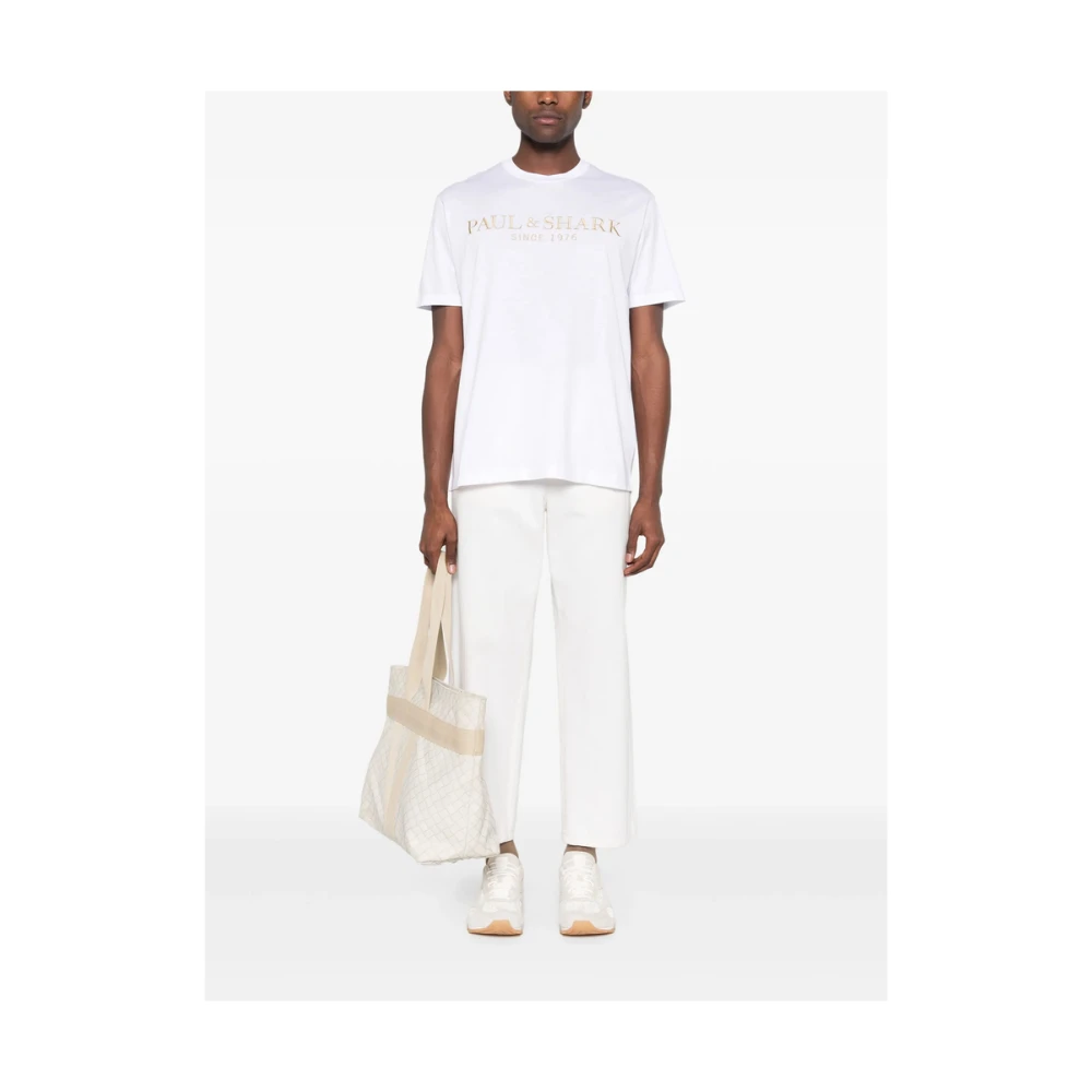 PAUL & SHARK Wit Crew Neck Korte Mouwen T-shirt White Heren