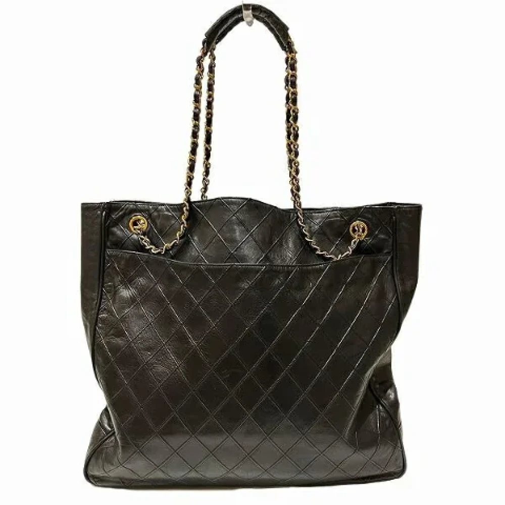 Chanel Vintage Pre-owned Leather totes Black Dames