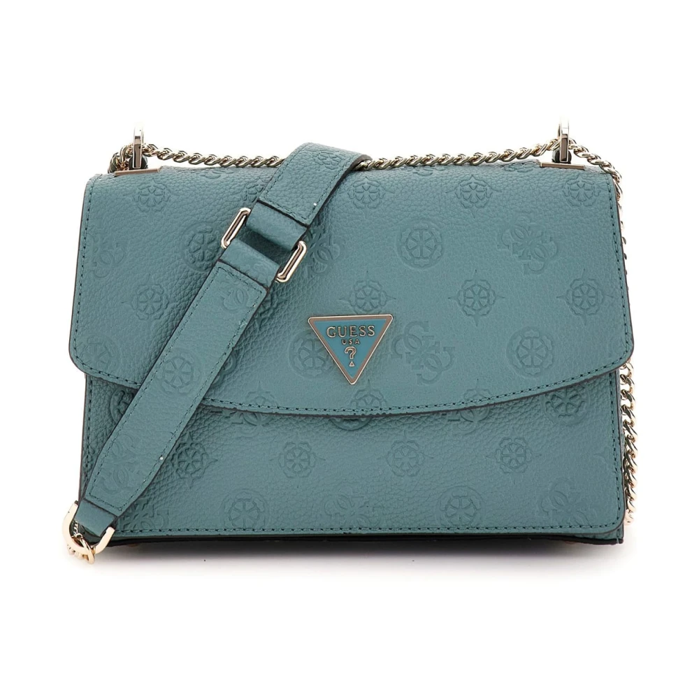 Guess Iconische Schoudertas met Allover Logo-Embossing Green Dames