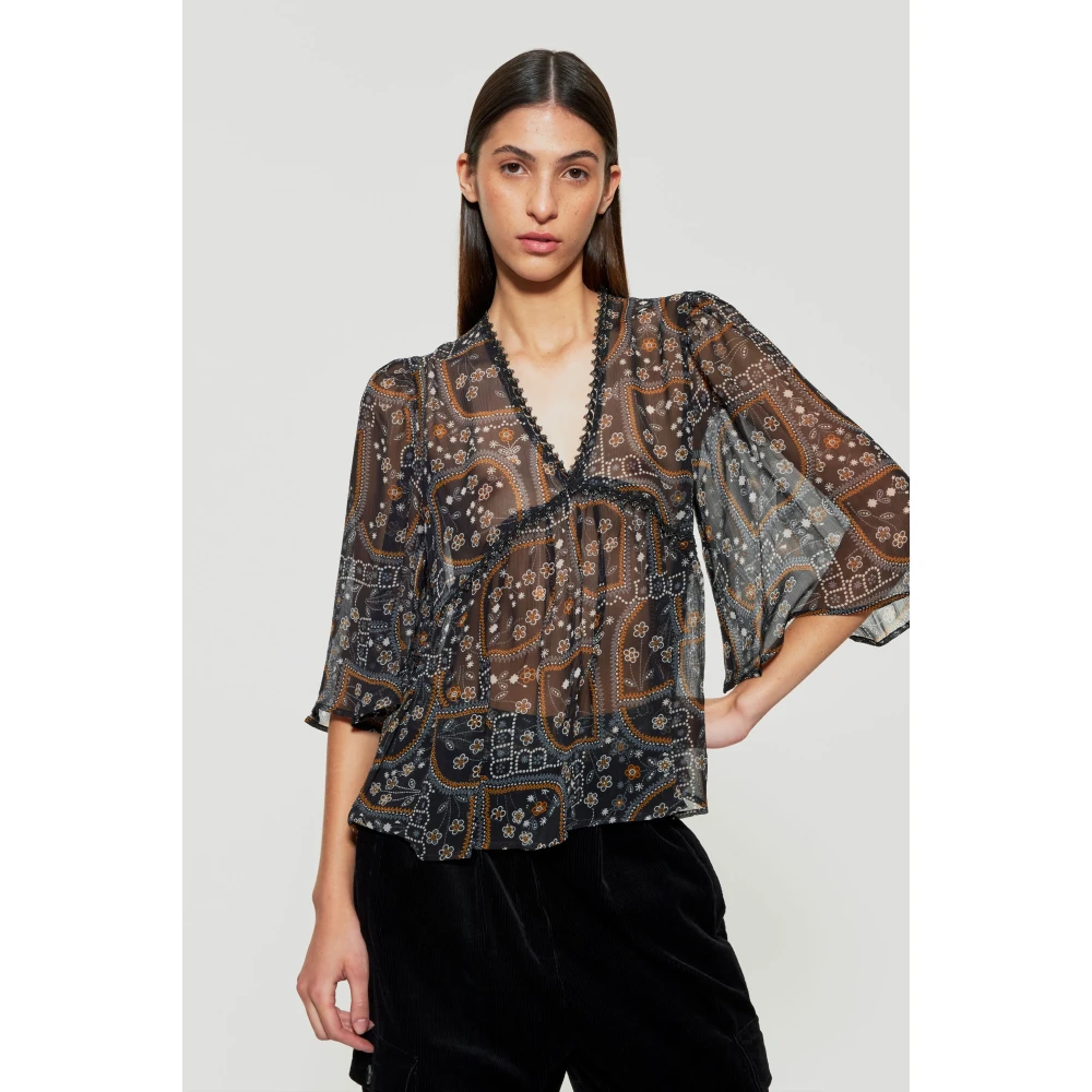 Antik batik Elie doorschijnende top Multicolor Dames