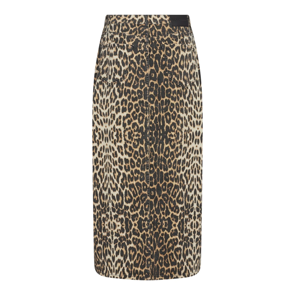 Co'Couture Leo Denim Split Rok Brown Dames