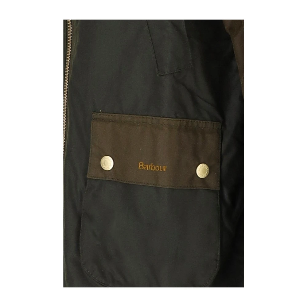 Barbour Olijfgroene Waxjas met Geribbelde Kraag Green Dames