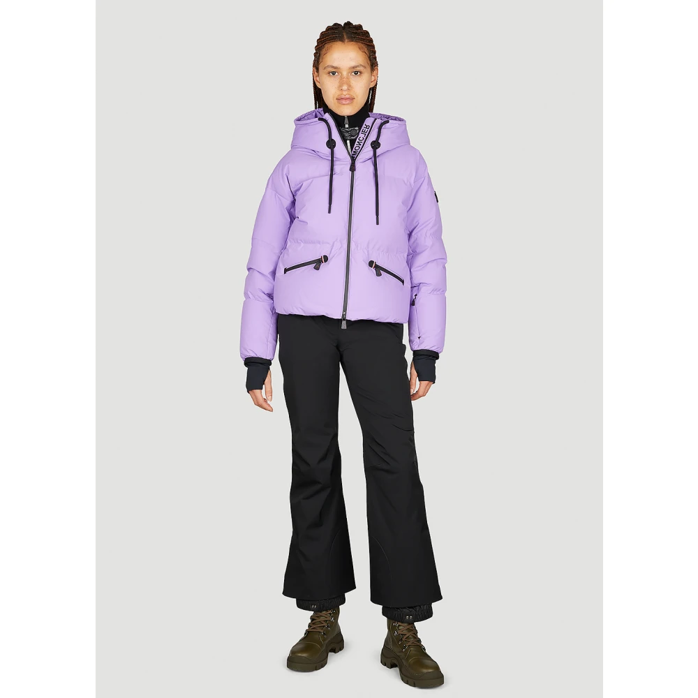 Moncler Matte Finish Short Down Jacket Purple Dames
