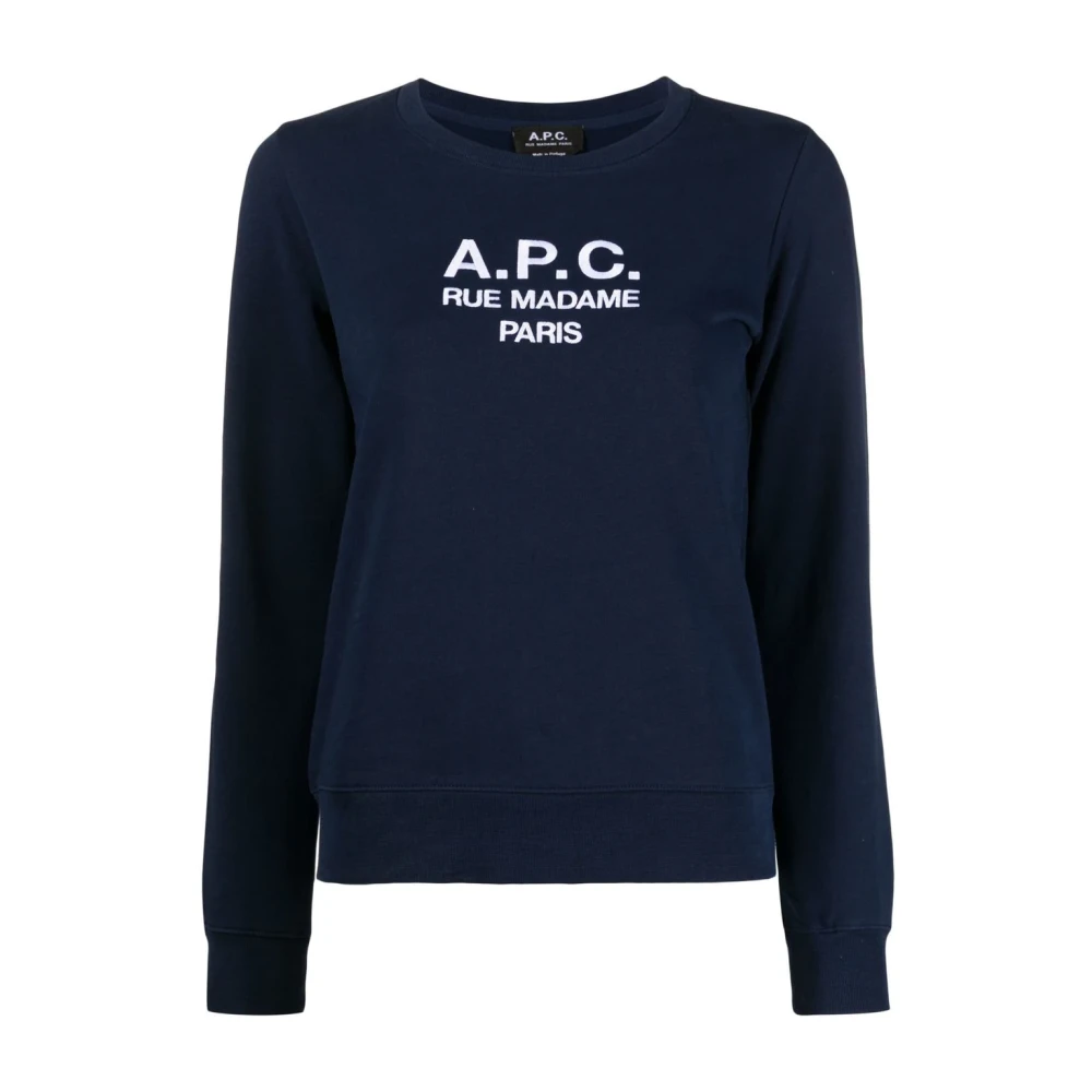 A.p.c. Tina Logo Sweatshirt Blue Dames