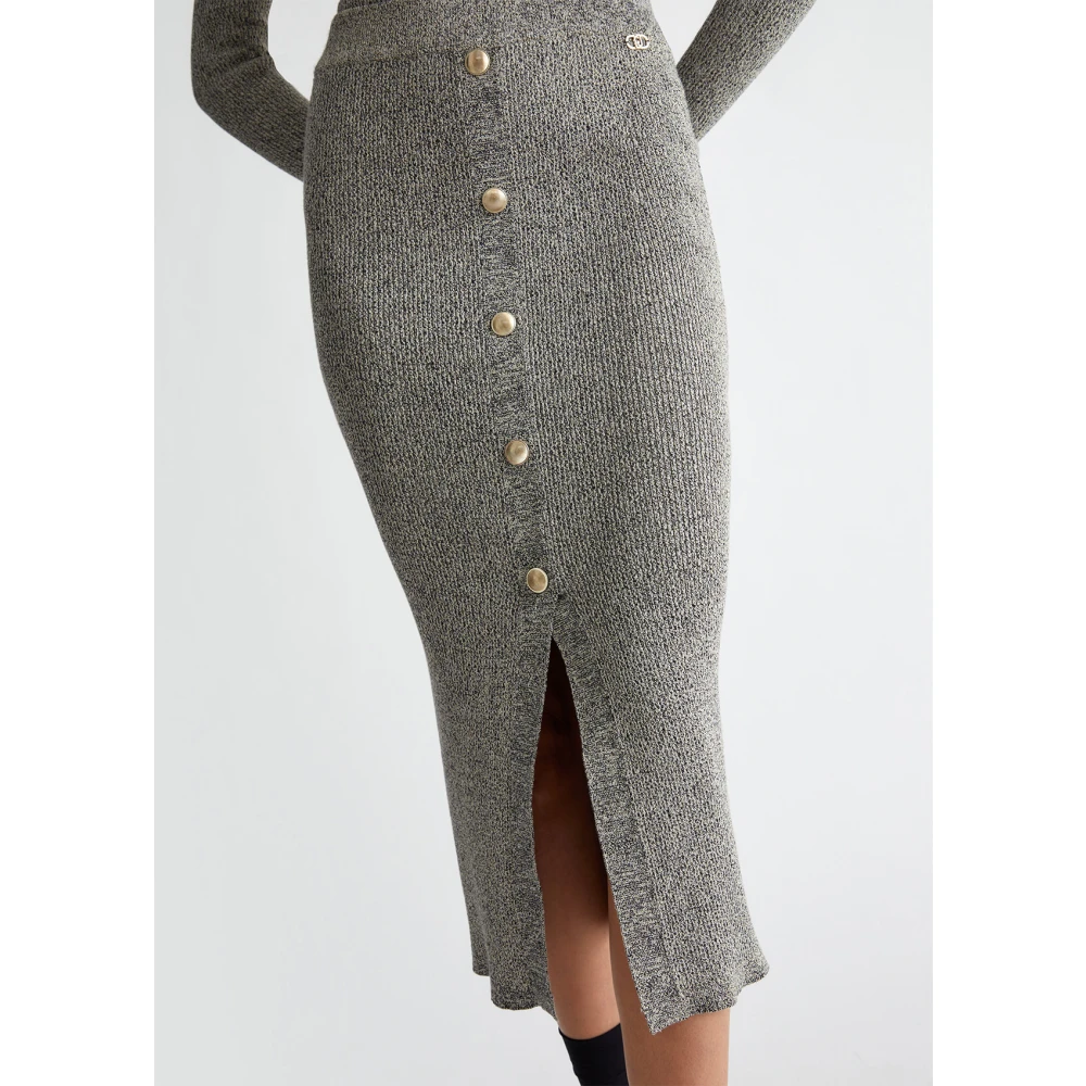 Liu Jo Glinsterende Gebreide Rok Gray Dames