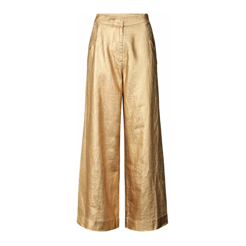 Rabens Saloner Wide Trousers Yellow Dames