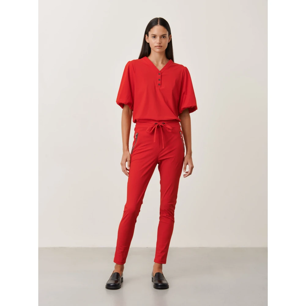 Jane Lushka Stijlvolle Ava Top in Rood Red Dames