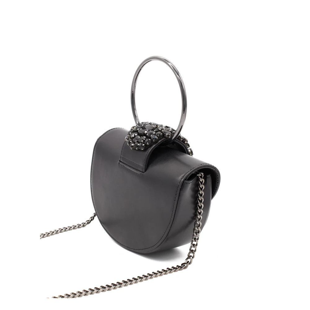 Alma en Pena Maan Flap Clutch Tas Black Dames