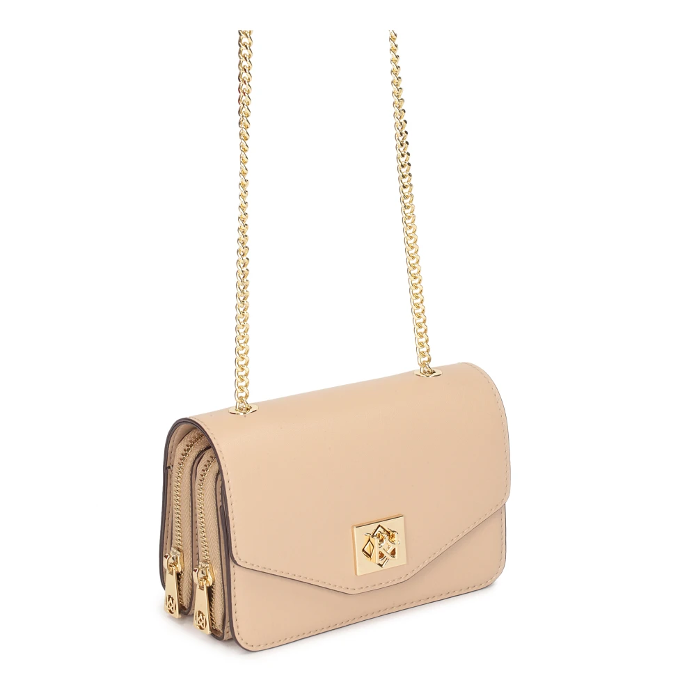 Kazar Leren tas aan een ketting Beige Dames