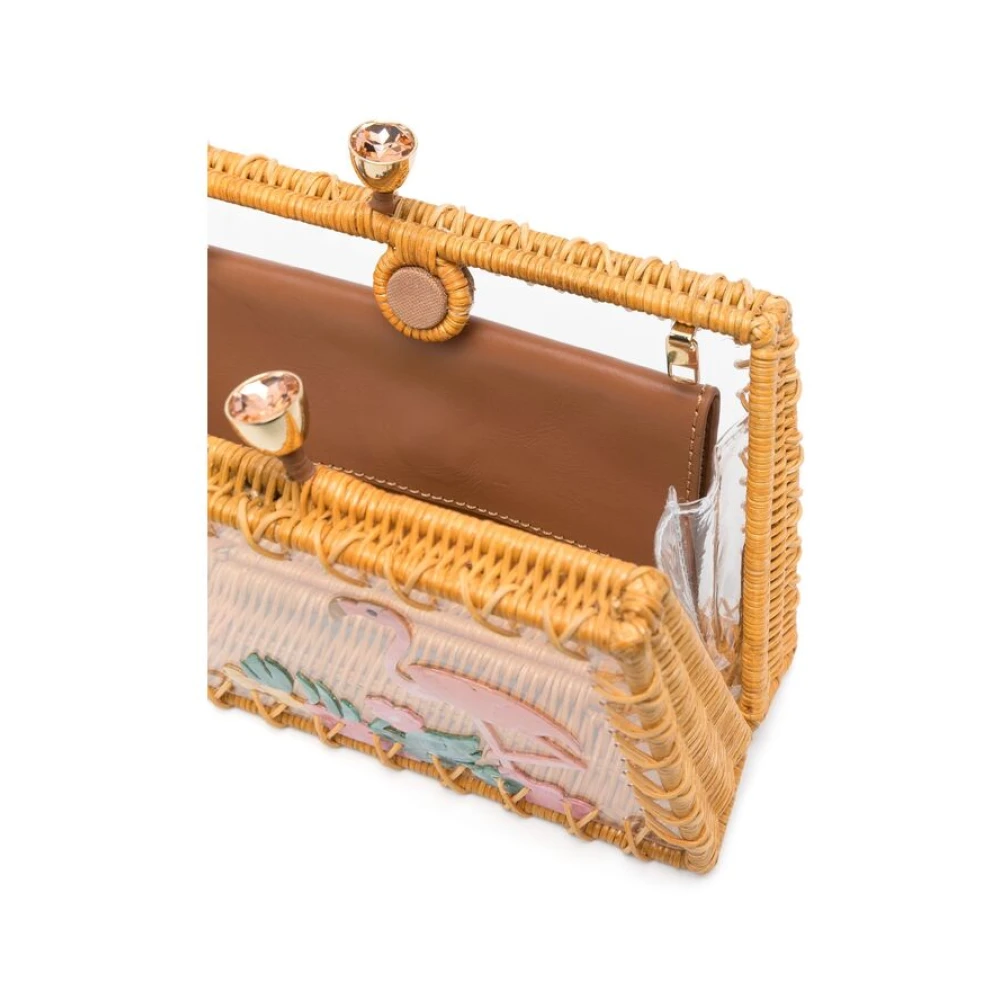 Serpui Beige Kiss-Lock Schoudertas Multicolor Dames