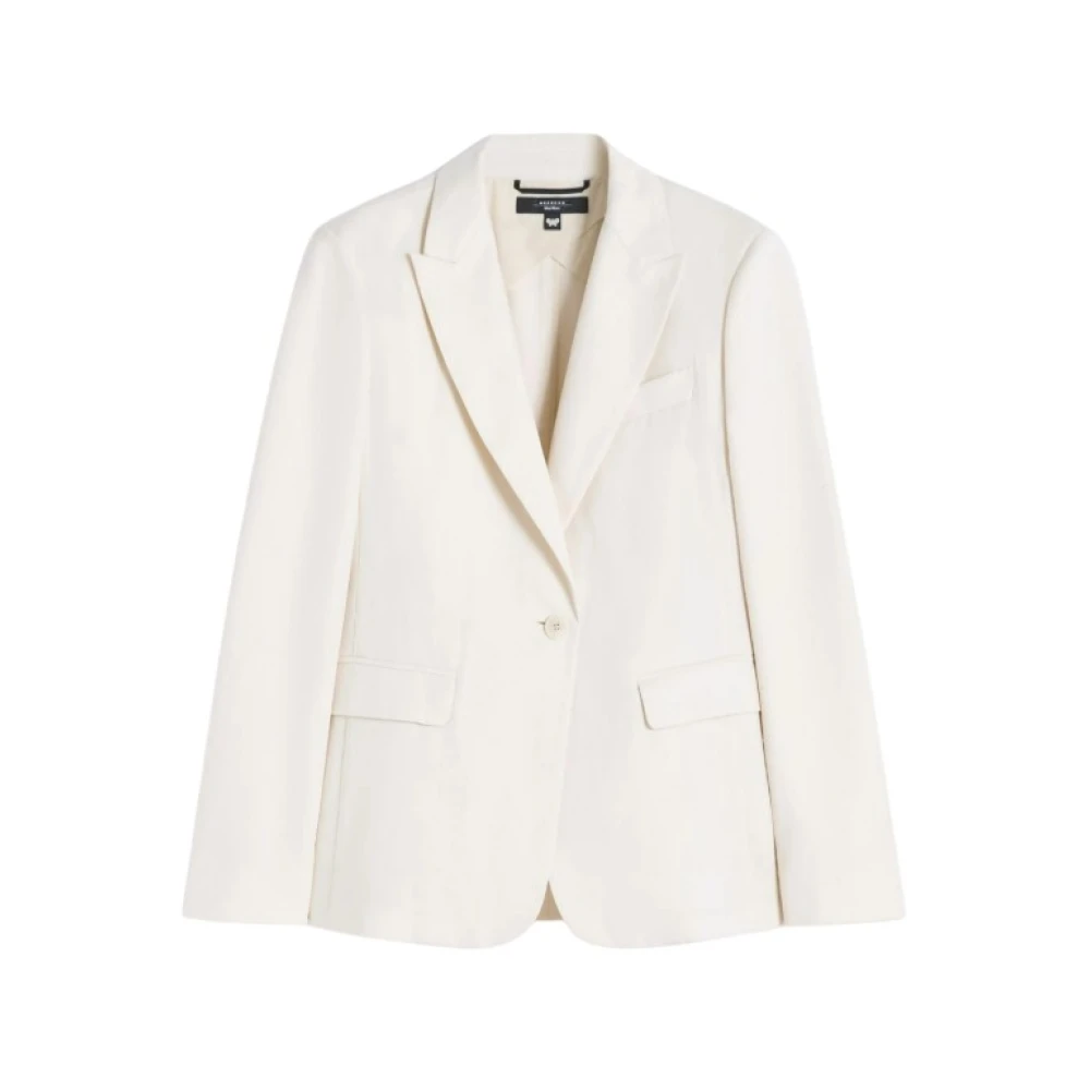 Weekend Max Mara Women's Beige Linen And Cotton Canvas Blazer - Blazers - M - Jackets