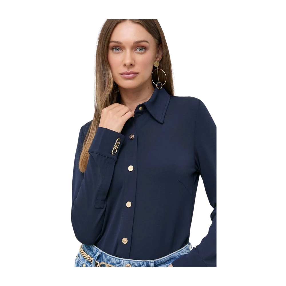 Michael Kors Overhemd van gladde stof Blue Dames