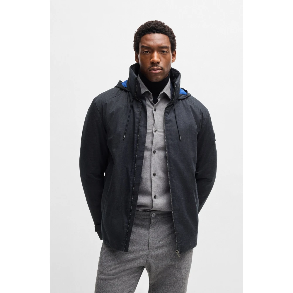Hugo Boss Blauwe Hoodie met Ritssluiting Blue Heren