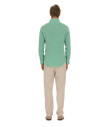 chemise-en-lin-vert-fait-main