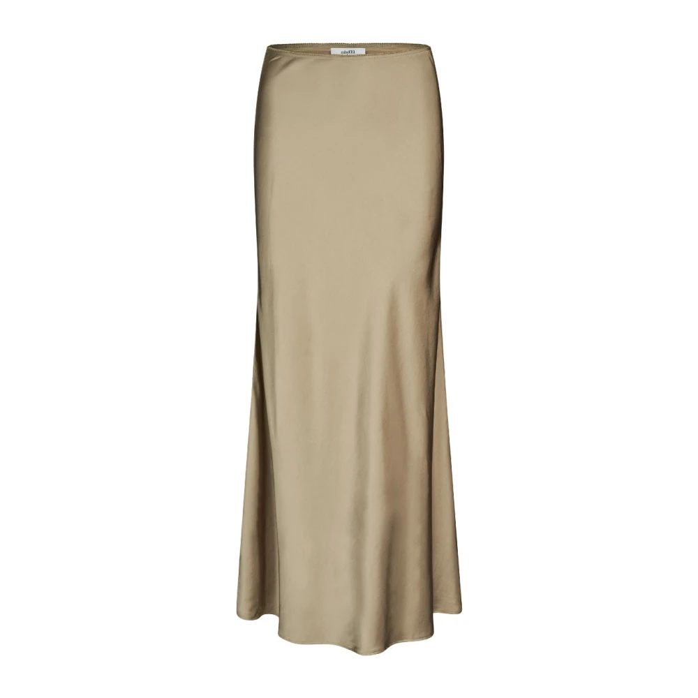 MbyM Champagne Satijnen Maxi Rok Maila Beige Dames