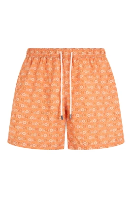 Grafiskt tryck badshorts med dragsko