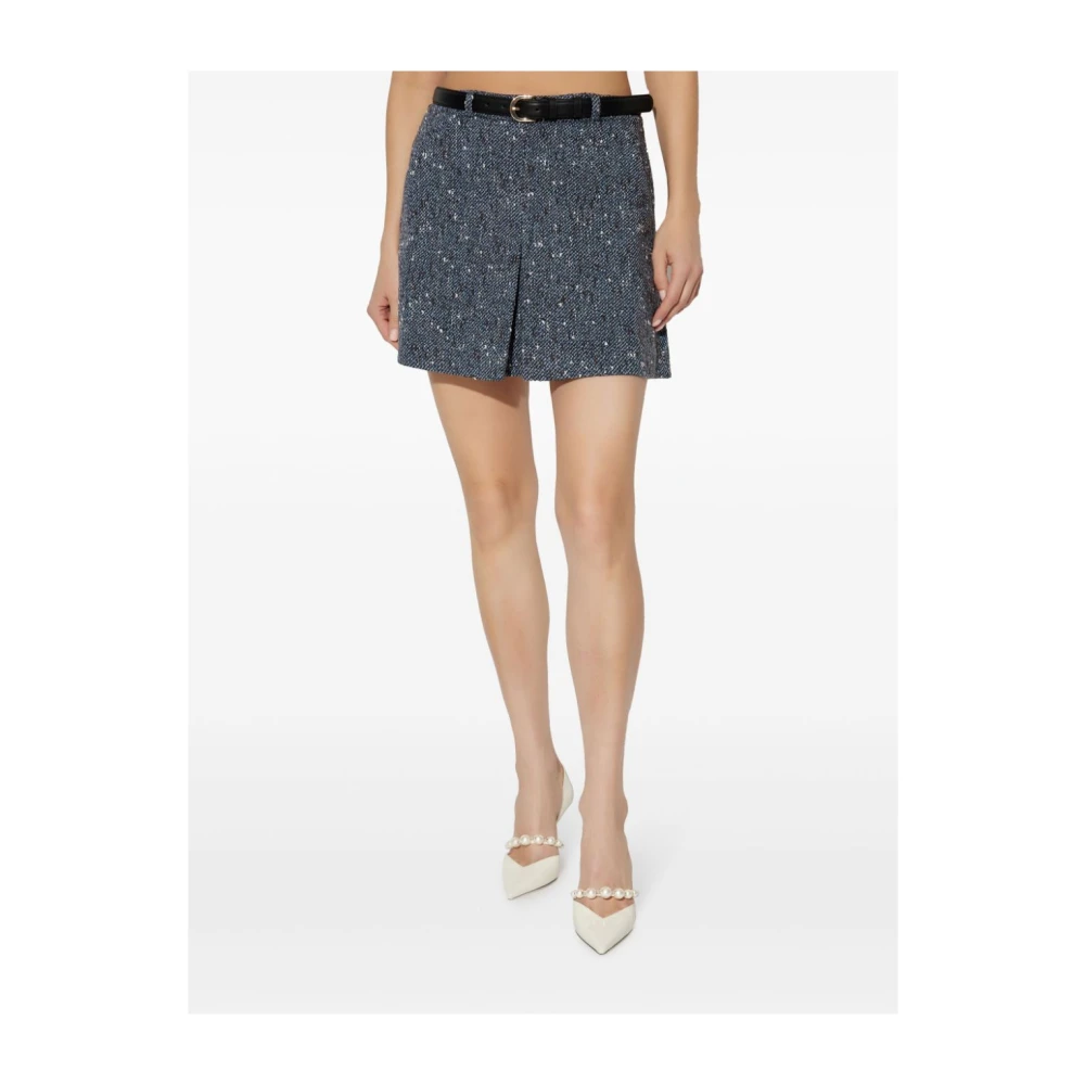 Self Portrait Bouclérok met ritssluiting Blue Dames