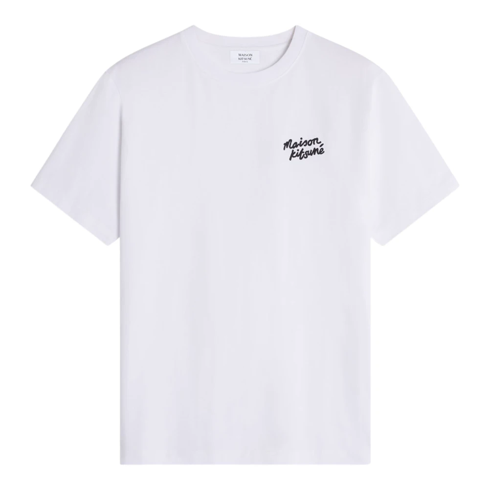 Maison Kitsuné Men's White T-Shirts, L, Crew Neck T-Shirt