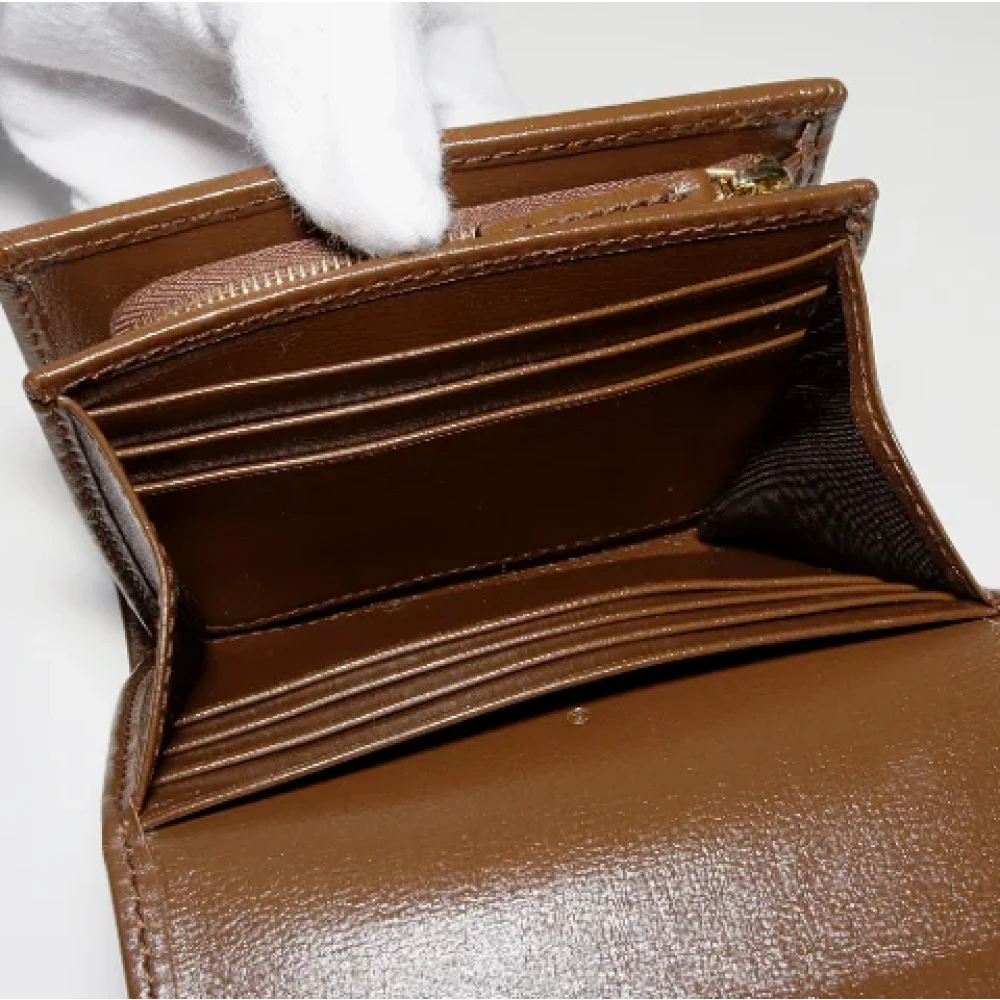 Gucci Vintage Pre-owned Leather wallets Beige Dames