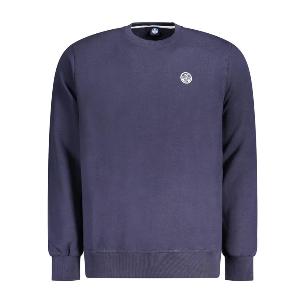 North Sails Blauwe Katoenen Crew Neck Sweater Blue Heren