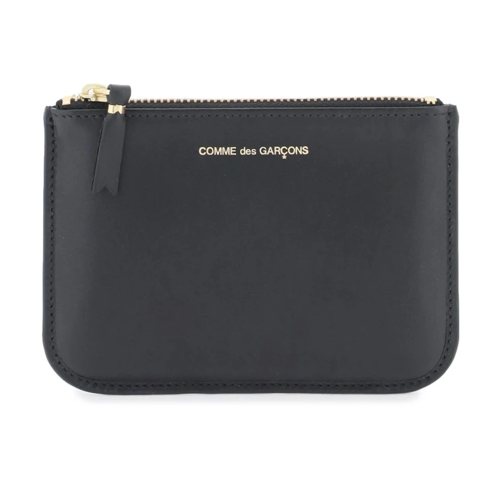 Comme des Garçons Leren Mini Pouch met Logoprint Black Heren