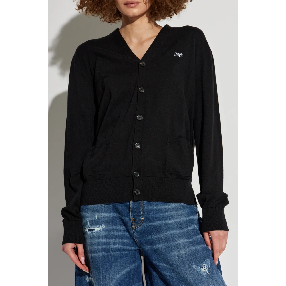 Dsquared2 Knoop-up Cardigan Black Dames