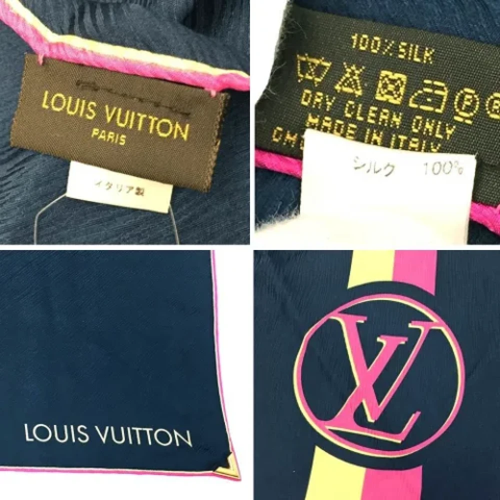 Louis Vuitton Vintage Pre-owned Silk scarves Blue Dames
