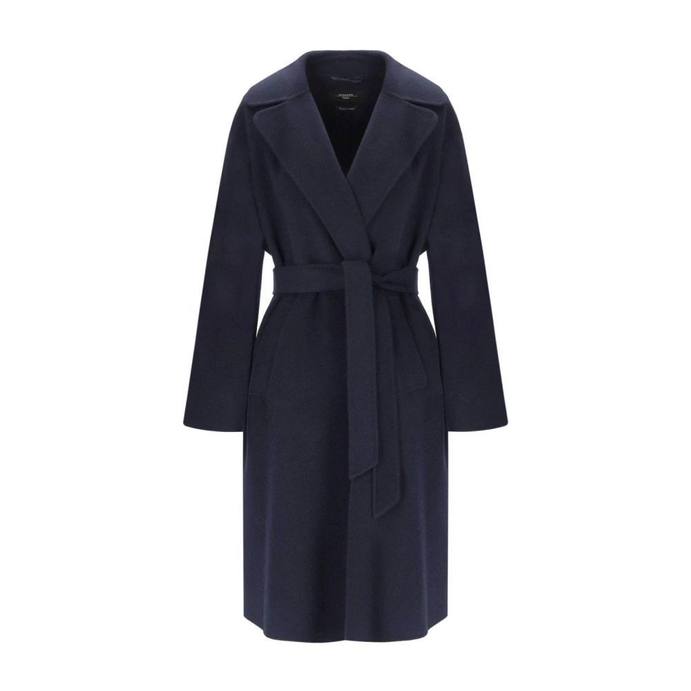 Weekend Max Mara Women's Blue Civada Belted Coat - Belted Coats - M - Coats