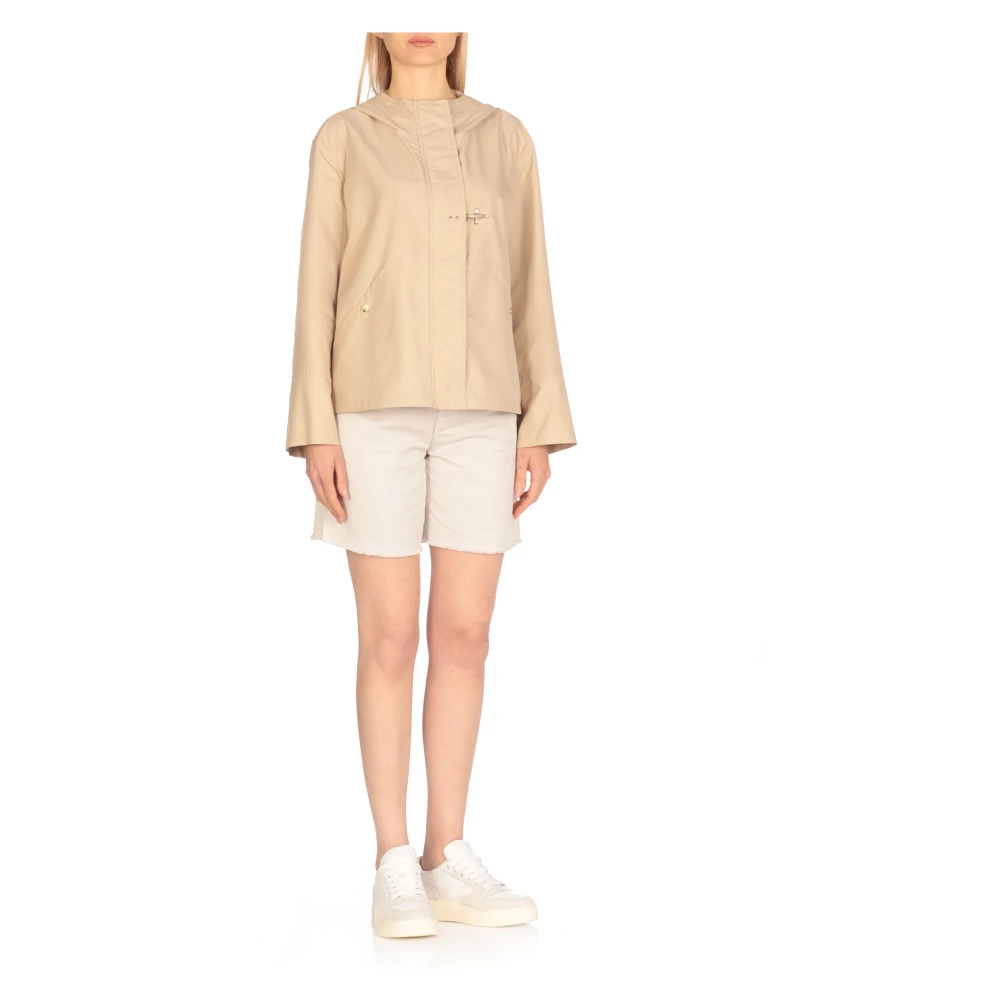 Fay Beige Waterdichte Parka met Capuchon Beige Dames