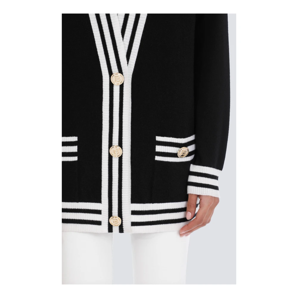 Balmain Wol en kasjmier vest Black Dames