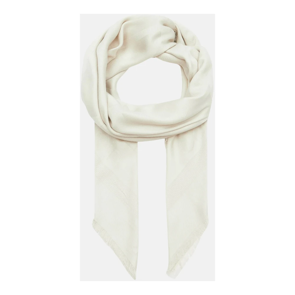 Calvin Klein Monogram Jacquard Sjaal Ivory Beige Dames