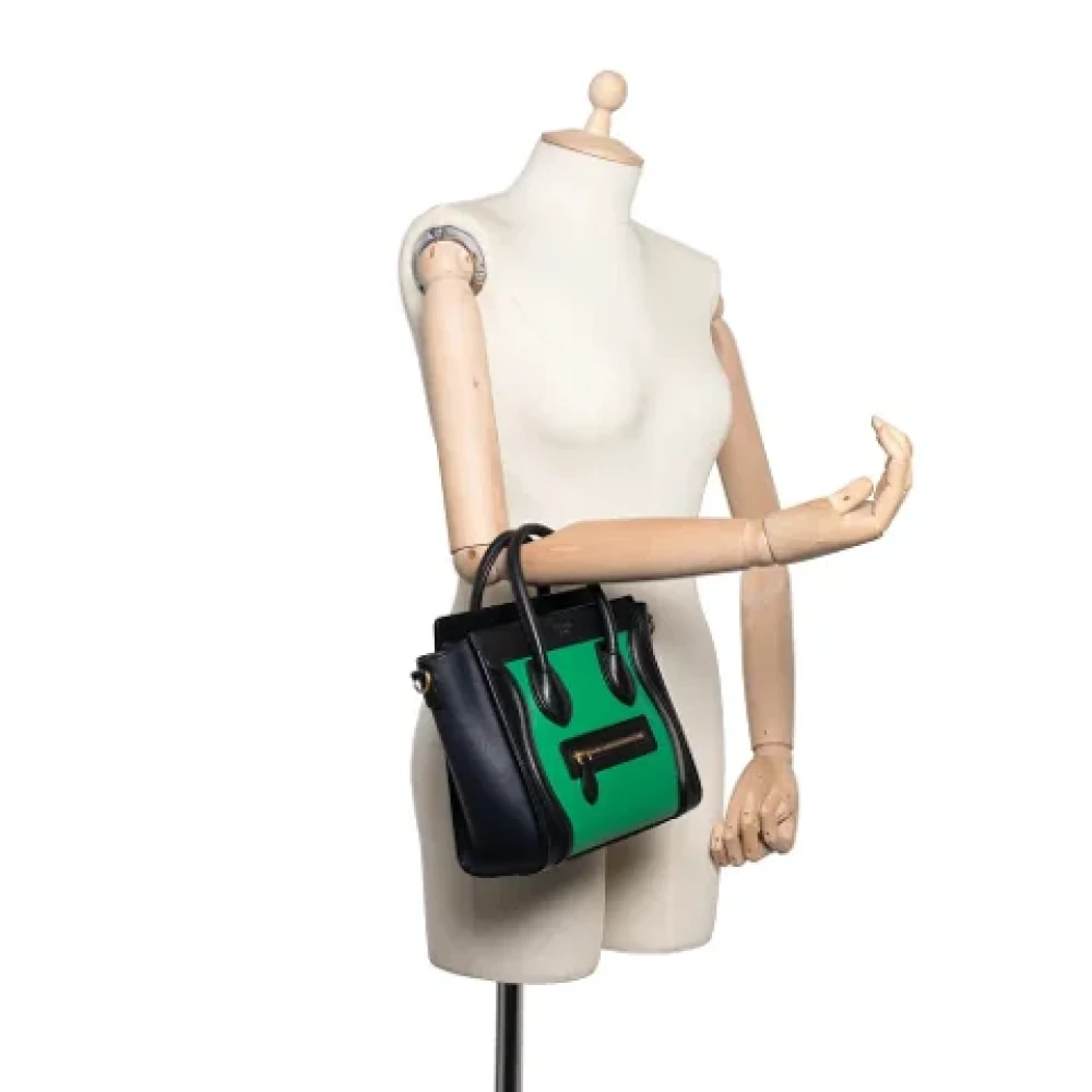 Celine Vintage Pre-owned Leather celine-bags Green Dames