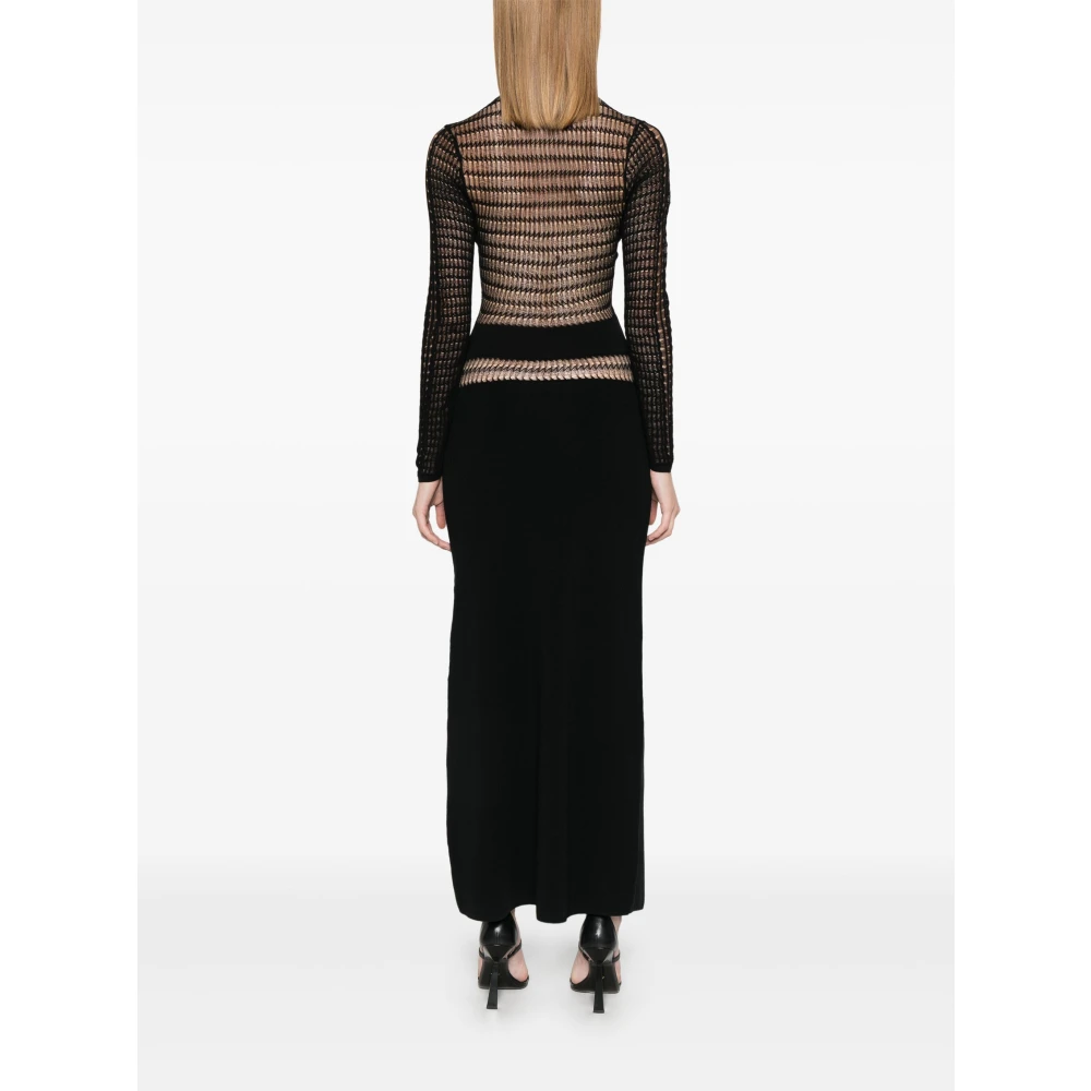 IRO Gehaakte Lange Mouw Jurk Black Dames