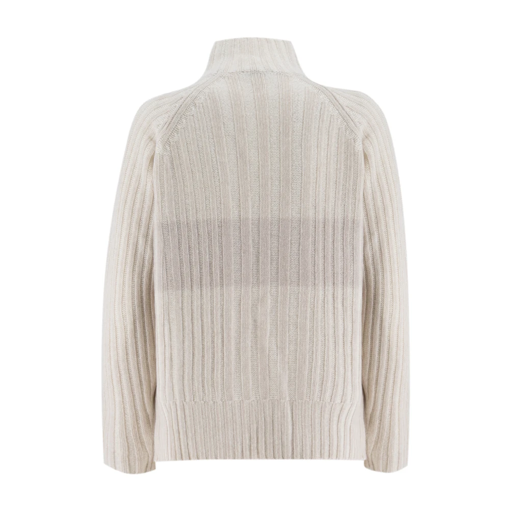 Panicale Fijn Garen Turtleneck Jumper Beige Dames