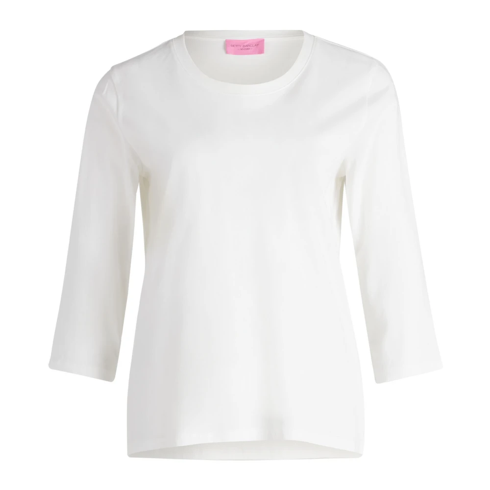 Betty Barclay Casual Basic Shirt met Ronde Hals White Dames