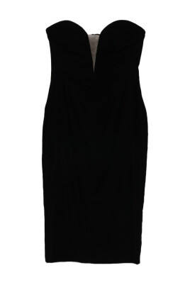 black-sweetheart-neck-mid-length-dress
