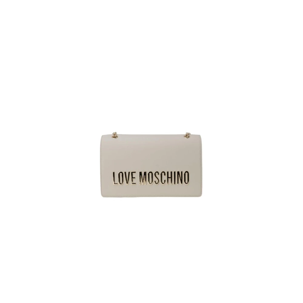 Love Moschino Faux Leather Handtas Lente Zomer Collectie Beige Dames