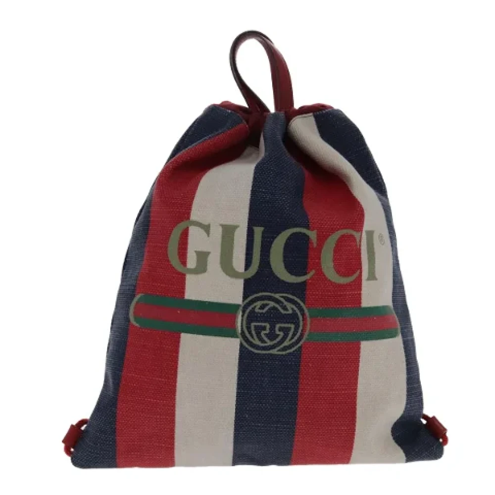 Gucci Vintage Pre-owned Canvas backpacks Blue Dames