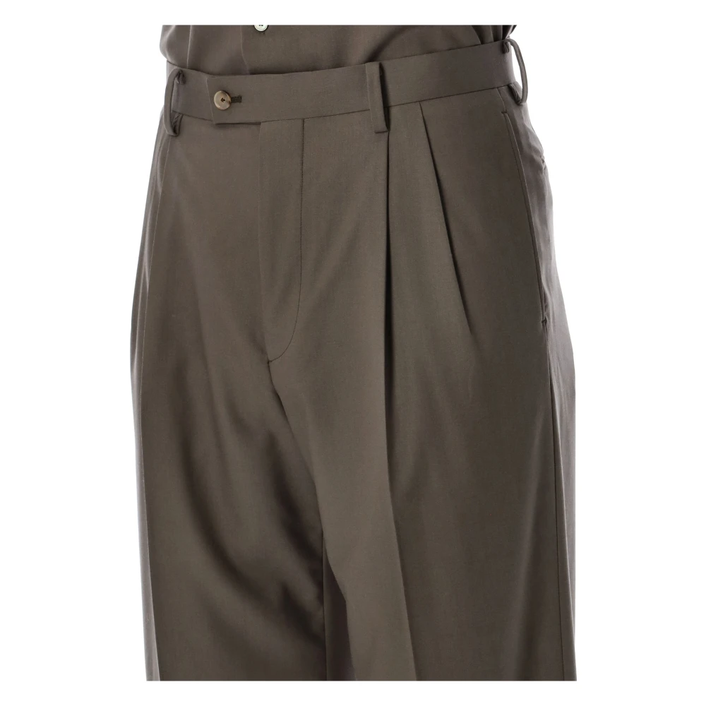 Auralee Donker Khaki Wijde Wolbroek Green Heren