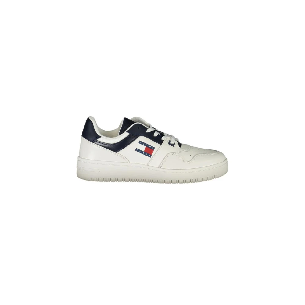 Tommy Hilfiger Men's White Sneakers,, Blue Polyester Trainers For Size 11 Uk