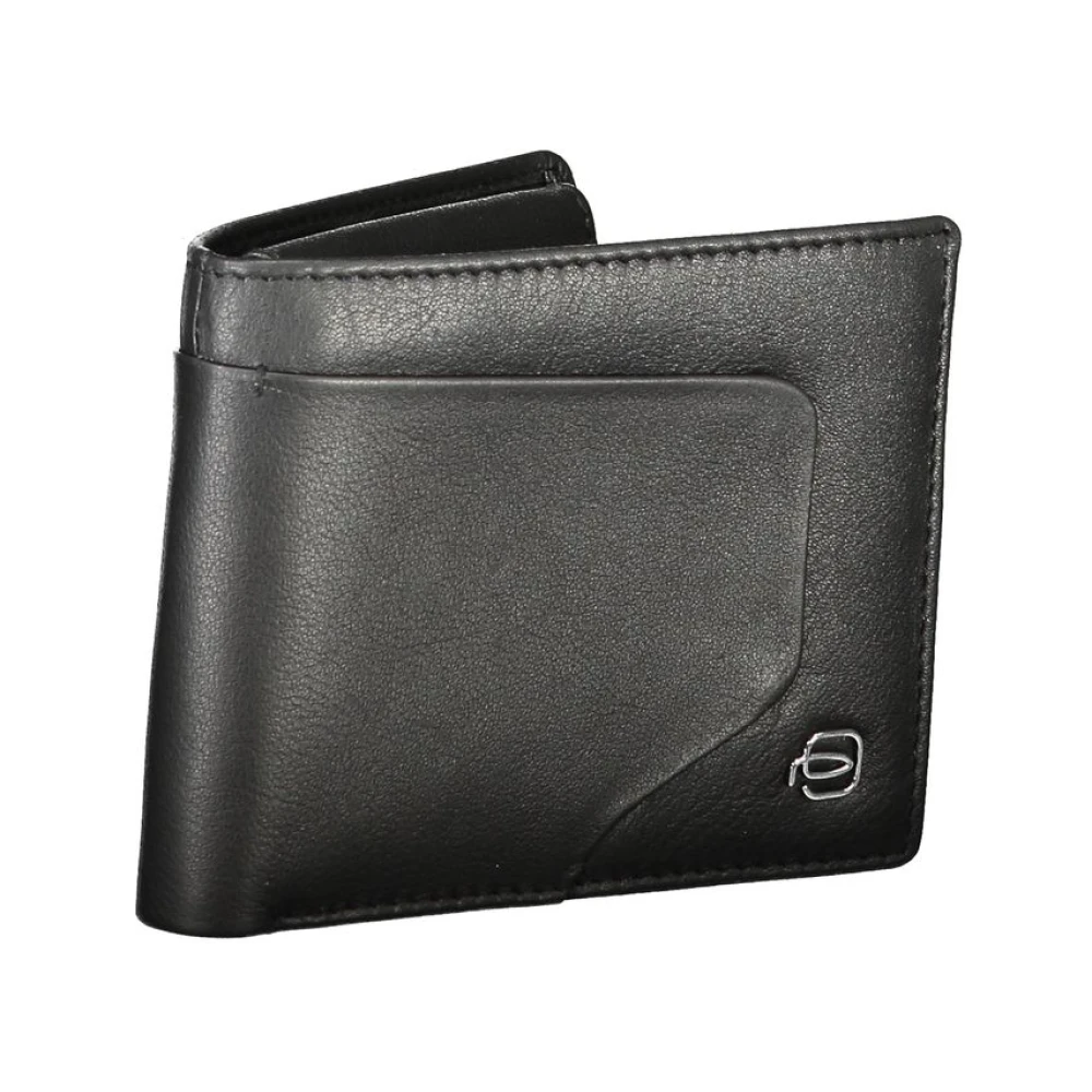 Piquadro Zwarte Leren Portemonnee Black Heren