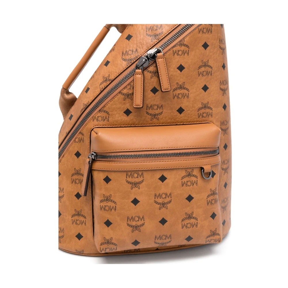MCM Bruin Cognac Crossbody Tas met Handvat Brown Heren