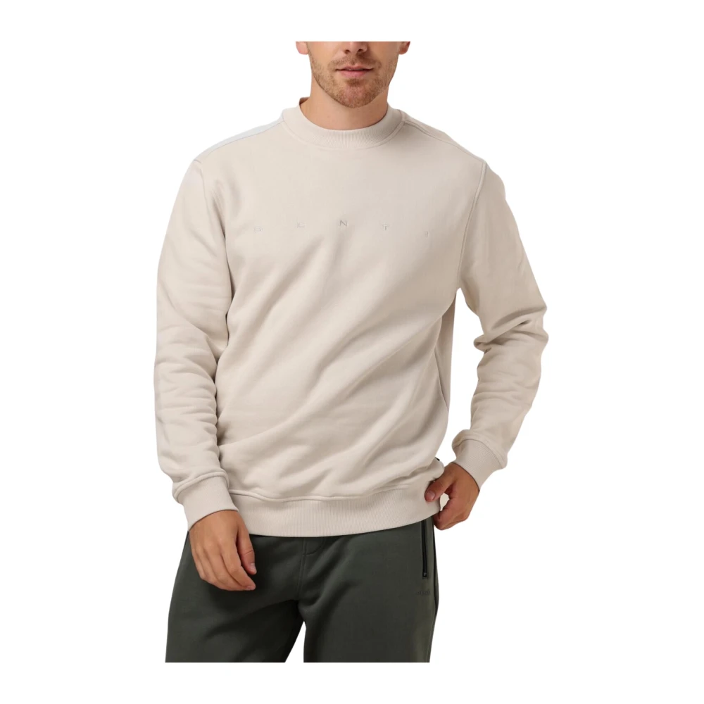 Genti Kitgekleurde Stijlvolle Sweater voor Mannen Beige Heren