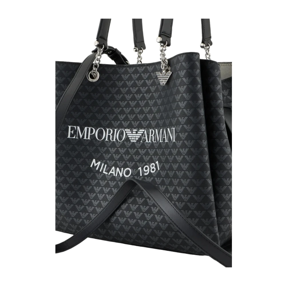 Emporio Armani Stijlvolle Leren Tas Black Dames