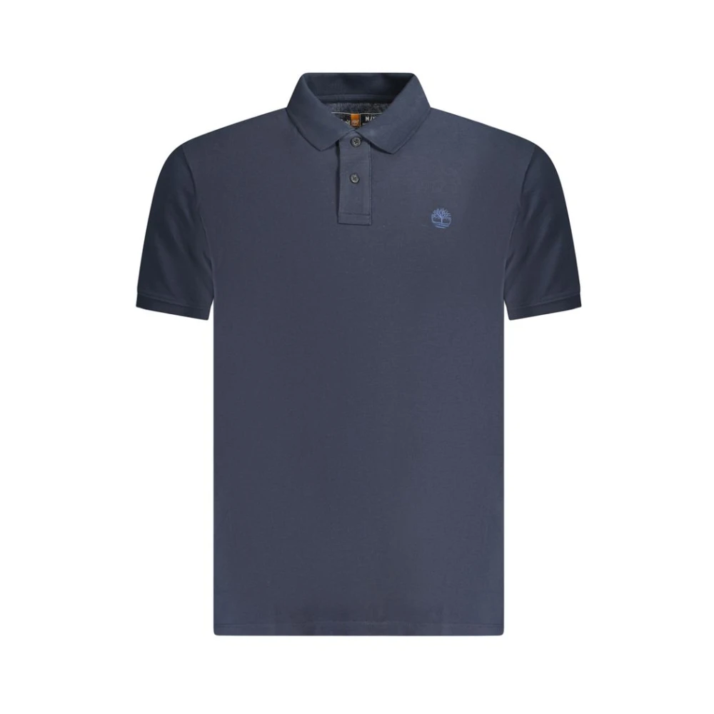 Timberland Men's Blue Cotton Polo Shirt With Embroidery