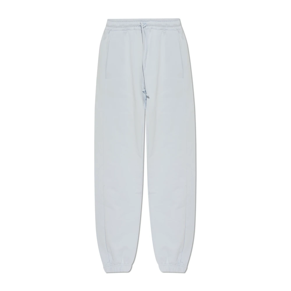 Dolce & Gabbana Vrouw Blauw Broeken Dames, Xs, Katoen, Fleece Broek Met Borduursel