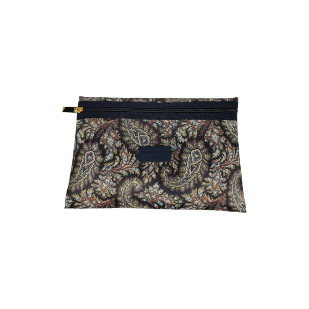 ETRO Kleine zwarte geprinte damespouch Black Dames