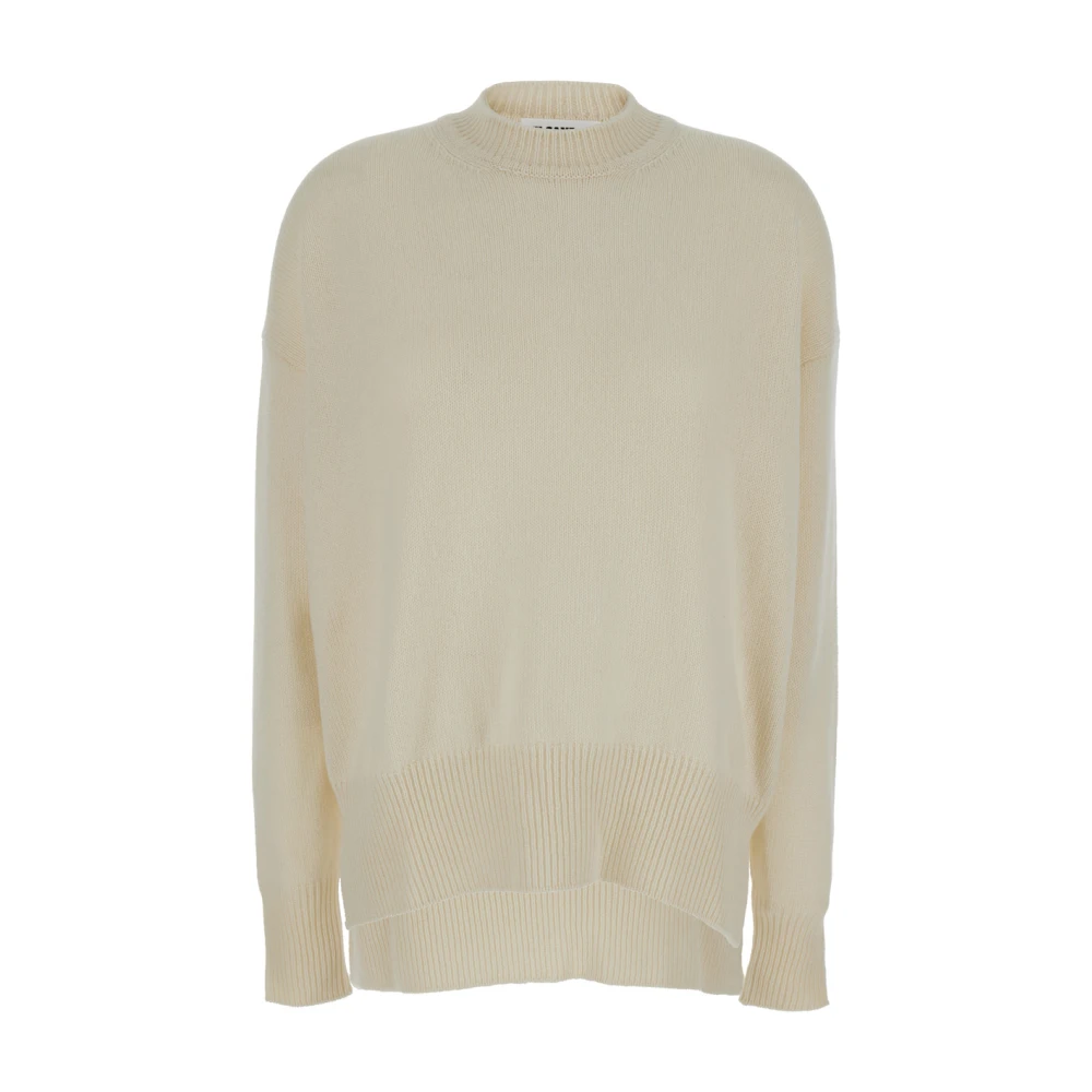 Jil Sander Women's Beige Ribbed Pullover - Cashmere Knitwear - Xs - Knitwear